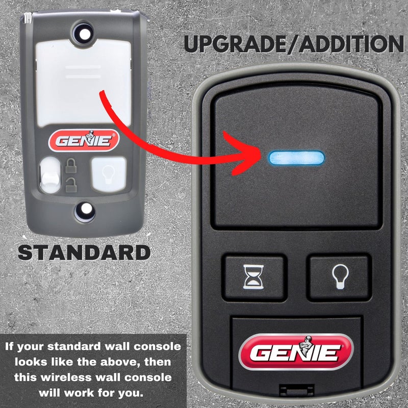 Genie Intellicode Garage Door Opener Wireless Wall Console for use with Genie Openers Made after 2013 - Model GWWC-R,Black - Image 5